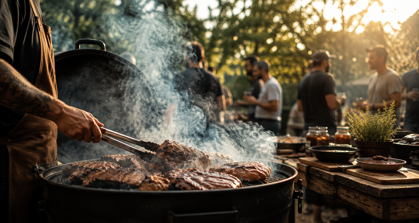 Barbecue acceso durante una giornata della Sunday BBQ Society